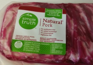 Natural pork ribs in package