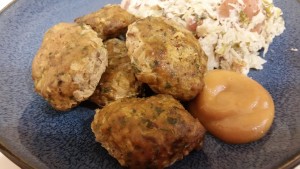 german meatballs - plated