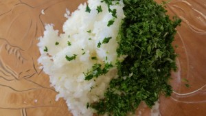 minced onion and parsley