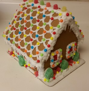 gingerbread house - completed back and side